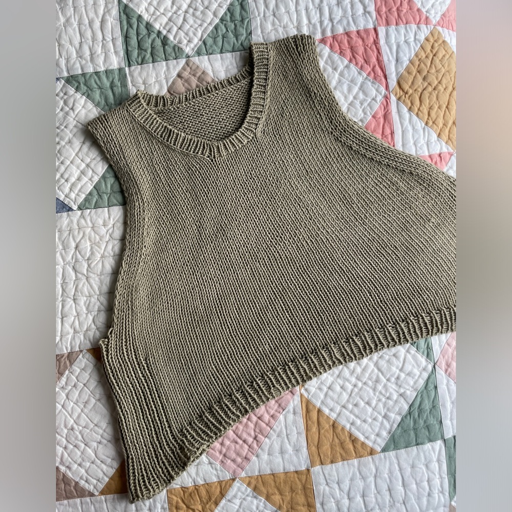 Hand Crafted Olive Green Tank Top